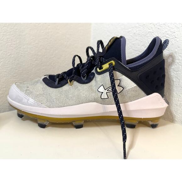 Under Armour Harper 8 Elite Tpu Baseball Cleats White Midnight Navy US M 11 - Picture 1 of 10
